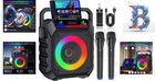 Karaoke Machine For Adults   Kids  Portable Bluetooth Speaker With 2 Wireless   