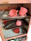 Vintage 1950s Nassau Metal Toy Kitchen Set Stove Fridge Sink Washer
