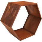 30 In Hexagon Rustic Honeycomb Firewood Log Rack - Rust By Sunnydaze