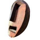 Vintage Tribal Wood Carved Face Mask Wall Decor Handcrafted Art