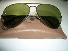 1970 s 62mm Vintage B l Ray Ban Black Chrome Rb3 Tru-green Uv Aviator Sunglasses