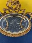 French Cristal Et Bronze Soap Dish And Holder New