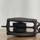 Vintage Double Sheave Pulley - Nautical Wooden Block