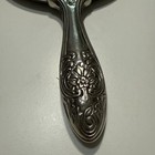 Vintage Ornate Silver Plated Vanity Hand Held Mirror Heavy Victorian Design