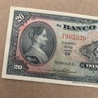 1953 Mexican 20 Pesos Banco De Mexico Currency Paper Money American Banknote Co 