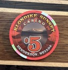  5 Casino Poker Chip Henderson Klondike Sunset Casino Chip - Uncirculated