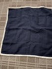 Ralph Lauren  100  Linen Navy Blue W white Trim  Euro Pillow Sham  2 