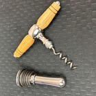 Wood T-handle Corkscrew And Chrome Bottle Stopper Wine Accessory Set