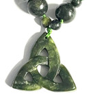 Irish Connemara Marble 28  Trinity Carved Necklace Jcw 325