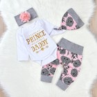 Newborn Baby Girl Clothes Infant Romper Floral Jumpsuit Trousers Hat Outfits