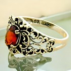 Genuine Garnet 925 Sterling Silver Solitaire Victorian Style Filigree Ring   865