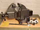 Vintage Prentiss Machinist Bench Vise Marked 181-191  W  Swivel Base   Pipe Jaws