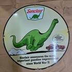 Sinclair Dino Gasoline Porcelain Enamel Sign 29 X 29 Inches
