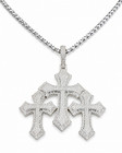 3 00ct Lab Created Diamond Men s Cross Pendant Necklaces 14k White Gold Plated