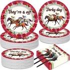 Derby Day Party Supplies Serve 50 Kentucky Horse Racing Plates Napkins Tablew   