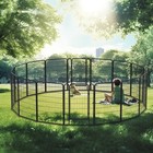 6-16panels Pet Dog Playpen Fence 39  Indoor Outdoor Exercise Pen Rv Camping Yard