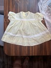 Vintage Baby Girls Yellow And Lace Dress Size 12-18 Months Hand Sewn Button Back