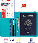 Rfid Blocking Passport Holder For Women Men  Leather Passport Travel Wallet With