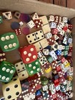 Lot Of 128  Vintage Dice Bakelite  Celluloid  Wood Casino And More With Extras