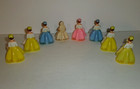 8 Vtg Bridesmaids Hard Plastic Wedding Cake Toppers Party Decorations Hong Kong