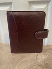 Franklin Quest Planner 6 Ring Binder Red Leather Clip Organizer 5044 7650 V2