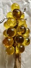 Italian Yellow Vintage Mcm  Lucite  Acrylic Large Grapes With Drift Wood Heavy