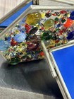 Vtg Handmade Leaded Stained Glass Kaleidoscope Double Hex Wheel Art