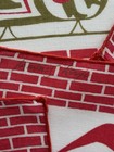 Vtg Tammis Keefe Cocktail Napkins Christmas Santa Holiday Sleigh Gift Bricks Set