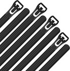 100 Pack Releasable Reusable Zip Ties Nylon Cable Heavy Duty Wire Self Locking