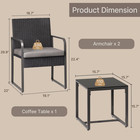 3 Piece Patio Bistro Set  Outdoor Black Wicker Furniture Sets  Modern Rattan Cha