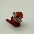 1950   s Fairy Pixie Elf Knee Hugger Ceramic Red Sprite Korea Vtg Christmas