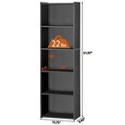 Wood Bookcase Open Shelf Bookshelf Display Storage Organizer Black Home 5-tier 