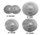 Low Volume Cymbal Pack Mute Set 14 hihats 16 crash 18 crash 20 ride 5 Pieces Set