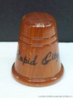 Vintage Rapid City South Dakota Wooden Thimble Wood Travel Souvenir Old Sd