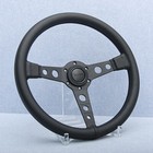 Momo Black Edition 14inch P5 Small Dish Genuine Leather Sport Steering Wheel