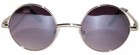 Retro Round Vintage Tint Sunglasses Smoke Lens Metal Silver Frame Spring Hinge