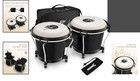 Professional Black Bongo Drums 6      7    - Wood Percussion With Tuning Wrench