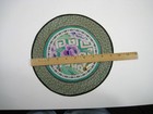 Vintage Asian Chinese Embroidered Silk Art Floral Purple Handmade Textile Round