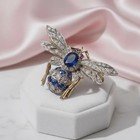 Wedding Gift 925 Sterling Silver Elegant Sapphire Lab Grown Diamond Bee Brooch