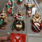 Disney Blown Glass Mini Winnie The Pooh Christmas Holiday Ornament Set Rare