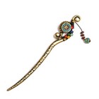 Alloy Tibetan Style Exquisite Fashion Hairpin China Dongling Jade yellow Agate
