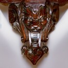 French Antique Carved Wood Oak Decor Pediment Devil Satan Circa 19th 40 X 36cm