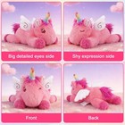Weighted Unicorn Plush - 11  Pink Unicorn Stuffed Animal For Girls  Cute Huggabl