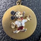 Vintage Walt Disney Enamel Mickey Mouse Charm Pendant Necklace Jewelry