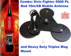 Sirio Performer 5000 10m cb Antenna With Triplex Mag Mount Kit - Various Colors