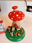 Bunny Rabbits Dotted Red Mushroom German Incense Smoker  as Is 