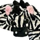 Zebra Animal 1 Piece Plush Fleece Hooded Kigurumi Pajamas Costume Kids 7 8 Nwot