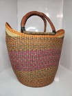 Large African Bolga Basket - Ghana Market Basket - 14  Across - Multicolor 