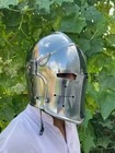 Medieval Barbute Helmet     Wearable Steel Knight Armor W  Liner For Role Play