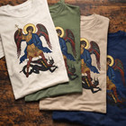 Saint Michael Archangel T-shirt   Byzantine Catholic Orthodox Christian Tee